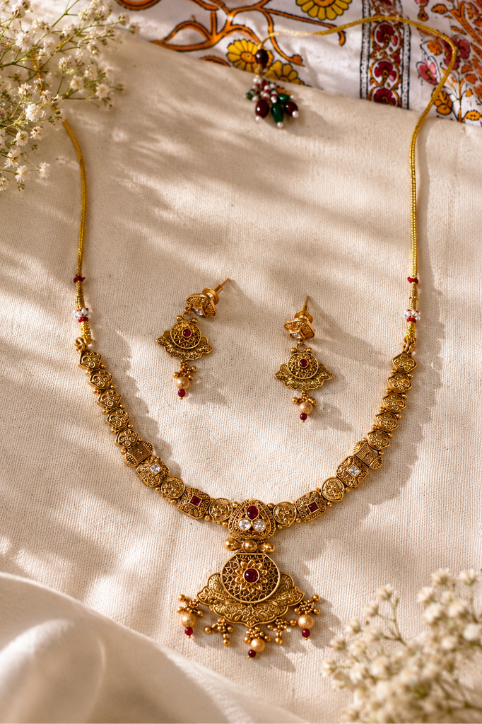 Rajwada Kundan Heritage Necklace Set