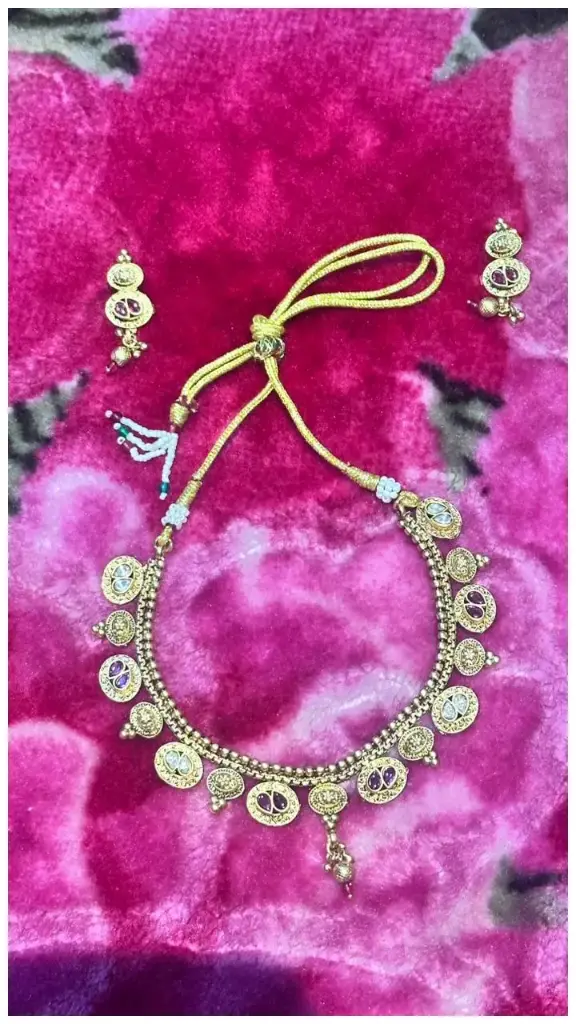 Kasumala Polki Coin Necklace