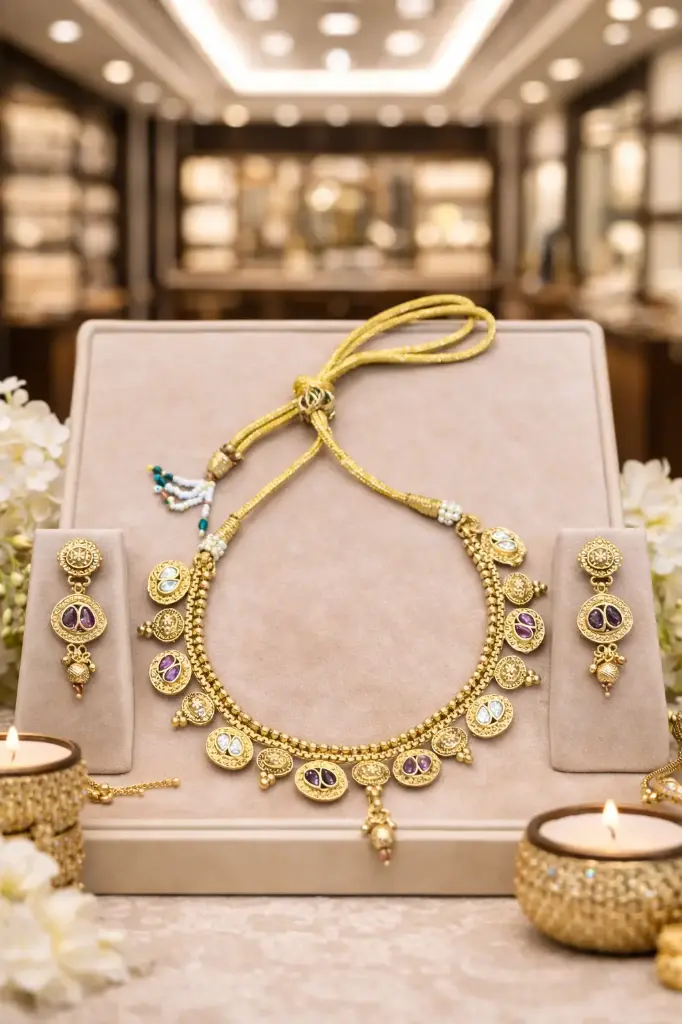 Kasumala Polki Coin Necklace