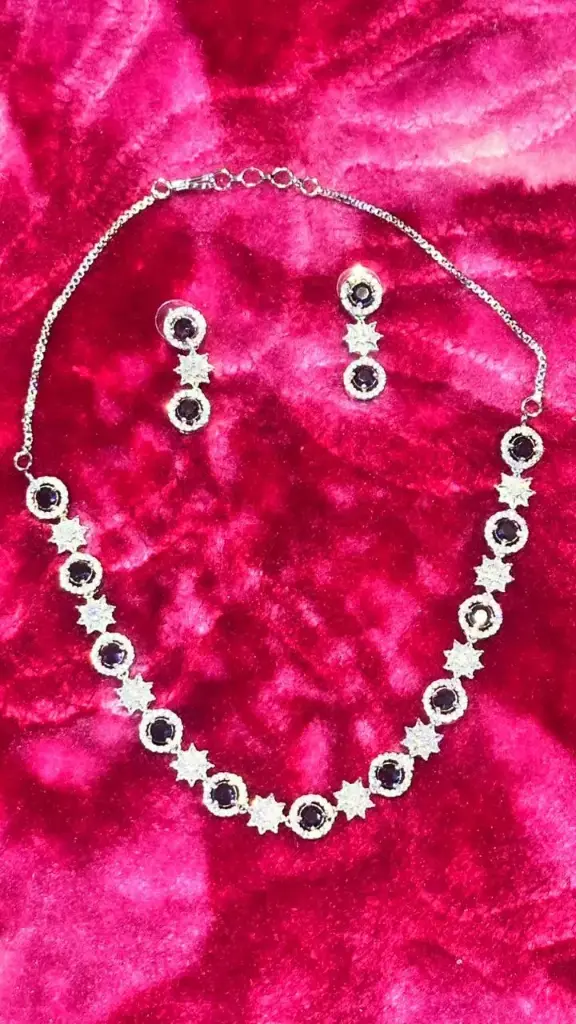 Midnight Star Purple Crystal Necklace Set