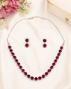 Silver-Tone Rubi Red Crystal Necklace Set