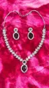 Royal Purpal Drop CZ Necklace Set