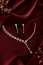 Gold-Tone Intricate Floral Necklace and Earring Set