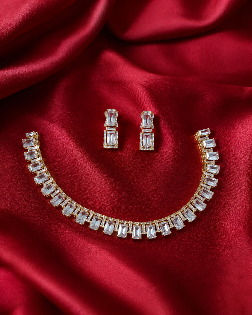Elegant Crystal Jewelry Set with earrings